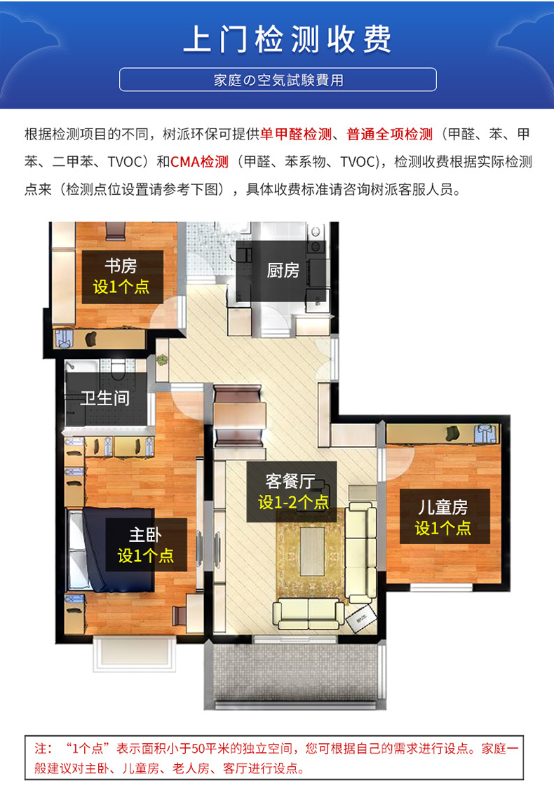 室内空气检测收费标准